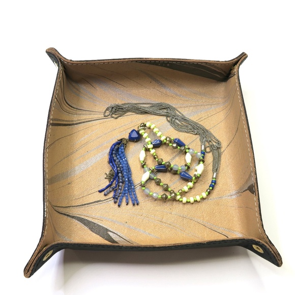 Tribe Alive Leather Marbled Valet Tray - Picture 1 of 5